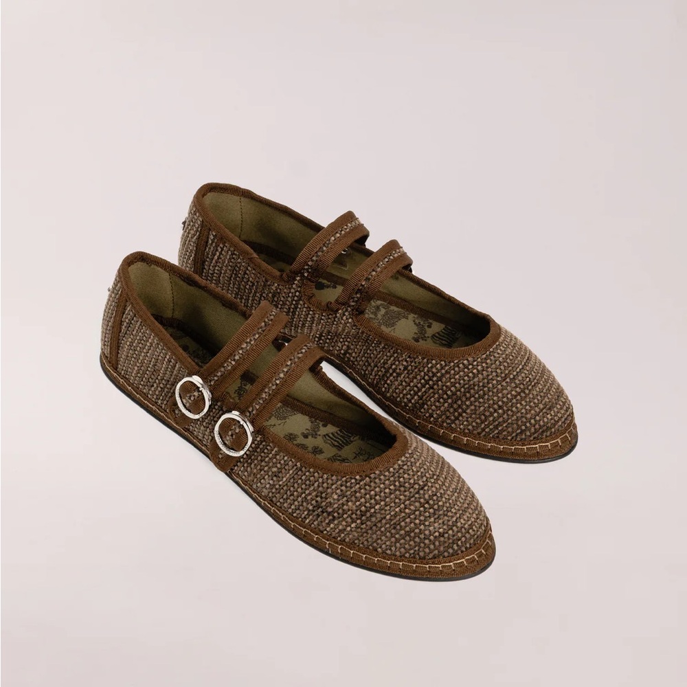Sveti Stefan Double Lace Turkey Mary Jane Strap Flats